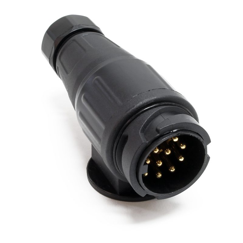 Wiltec 13-Pin 12 V Trailer Plug, Quick and Easy Setup, Durable Design & Perfect for Caravans, Horseboxes, Campervans & Trailers, Plug Supports Brake & Indicator Lights