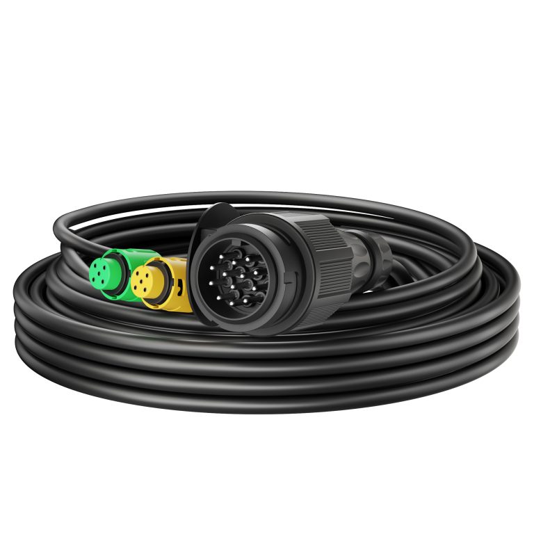 XPOtool 5 m 13-Pole Trailer Cable, E-11 Certified, 13-Pole Trailer Cable for Rear Lights, Secure Power Connection, Two 5-Pin Connectors